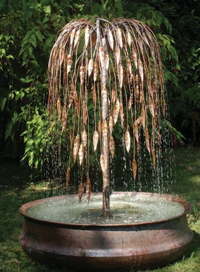 Weeping Willow Copper Tree Water Feature - Large - Without Reservoir