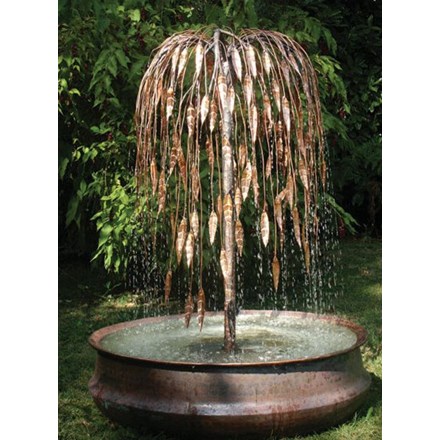 Weeping Willow Copper Tree Water Feature - Large - With Plastic Reservoir
