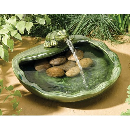 36cm Frog Solar Ceramic Water Feature