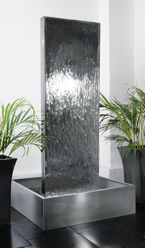 Double Sided Stainless Steel Water Wall With Reservoir