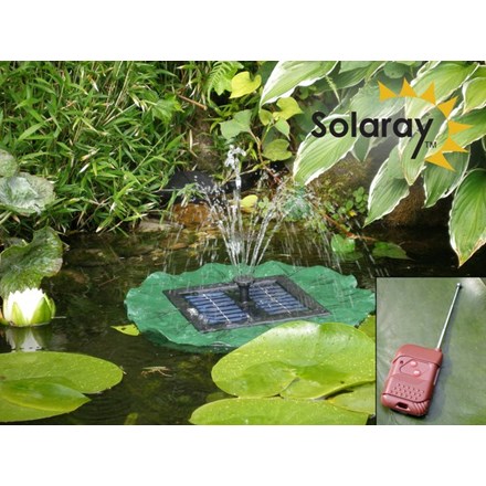 D36cm Floating Lily Pad Solar Water Fountain with Lights by Solaray