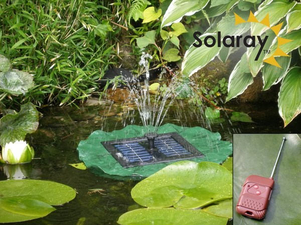 D36cm Floating Lily Pad Solar Water Fountain with Lights by Solaray