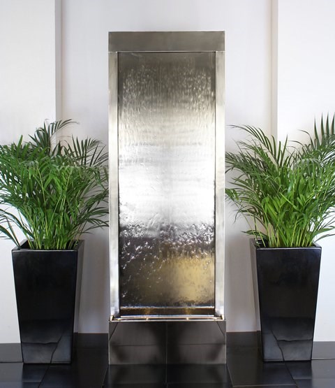 Giant Brushed Stainless Steel Water Wall Cascade | Indoor/Outdoor Use | Ambienté