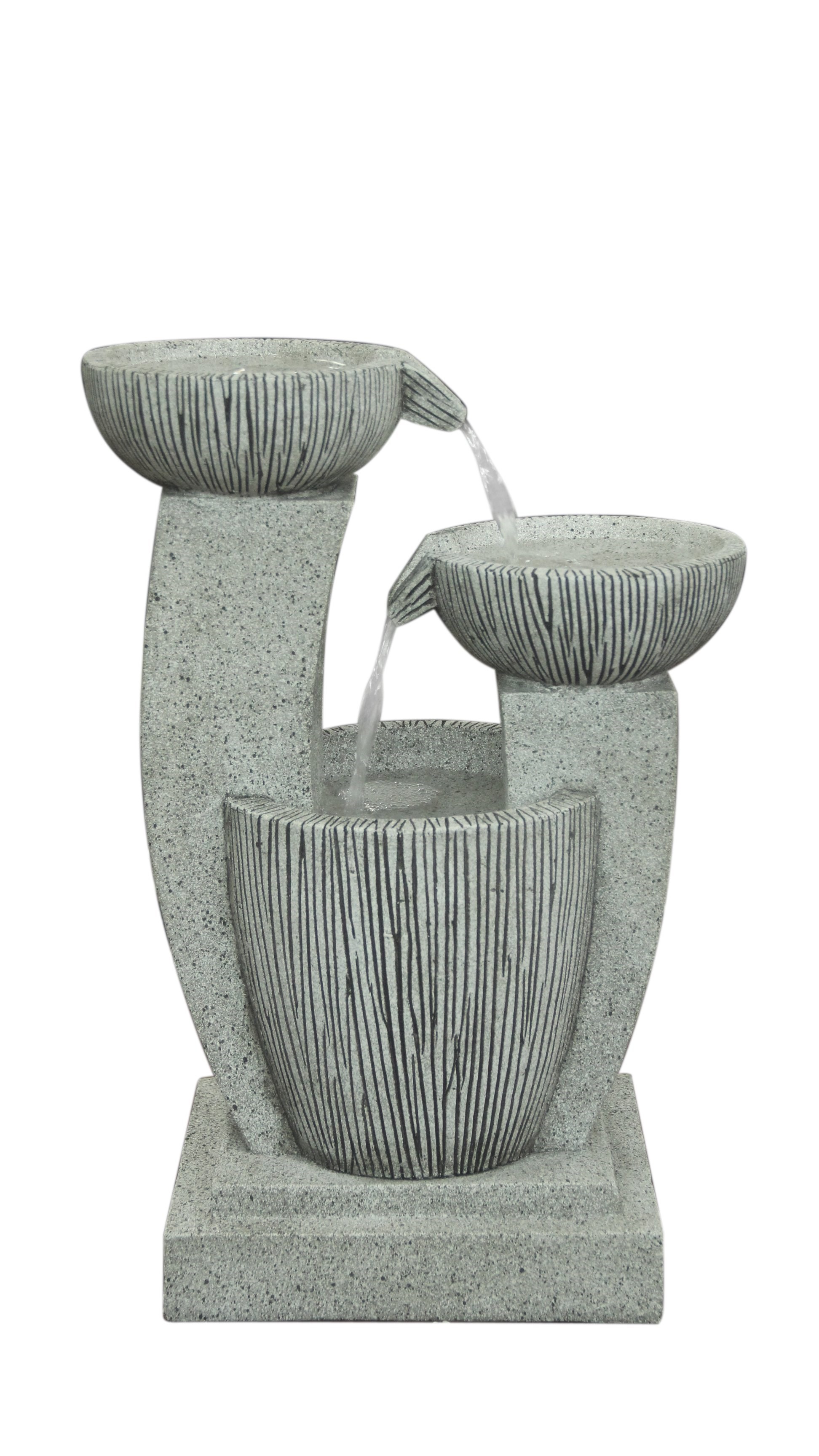 Textured Bowls Solar Tiered Water Feature