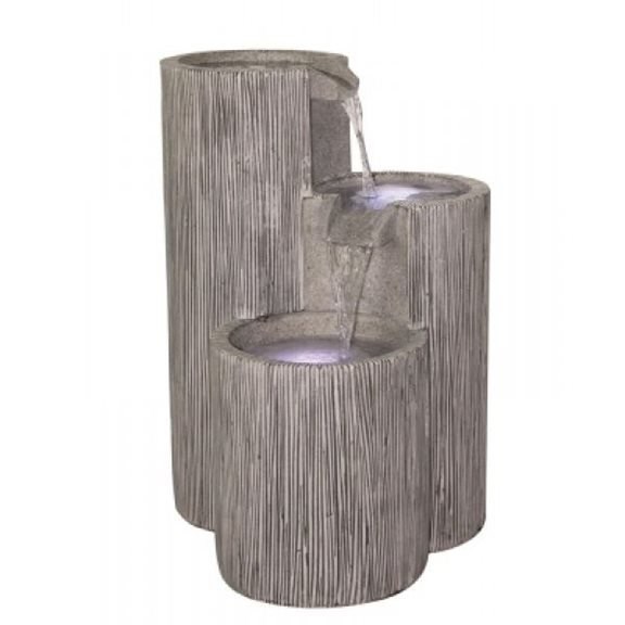 Solar Powered Trunk Textured Bowls Water Feature