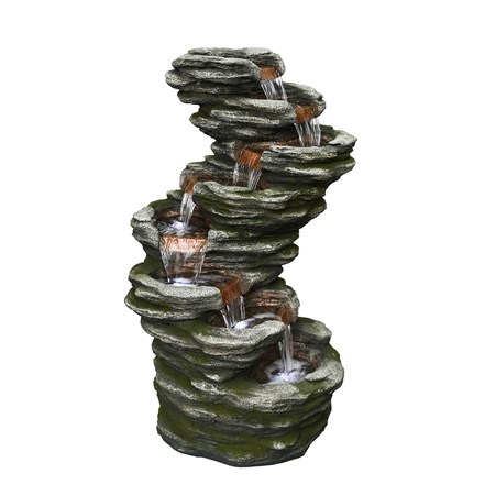 H58cm 7 Fall Slate Water Feature with Lights