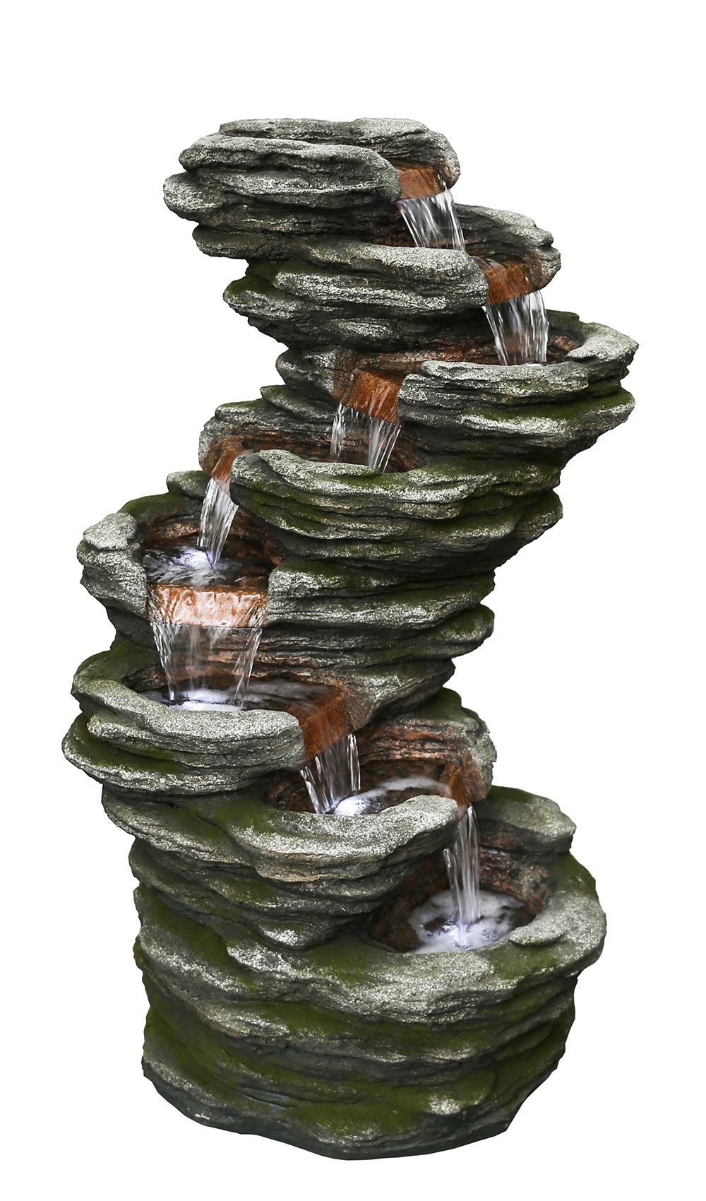 H58cm 7 Fall Slate Water Feature with Lights