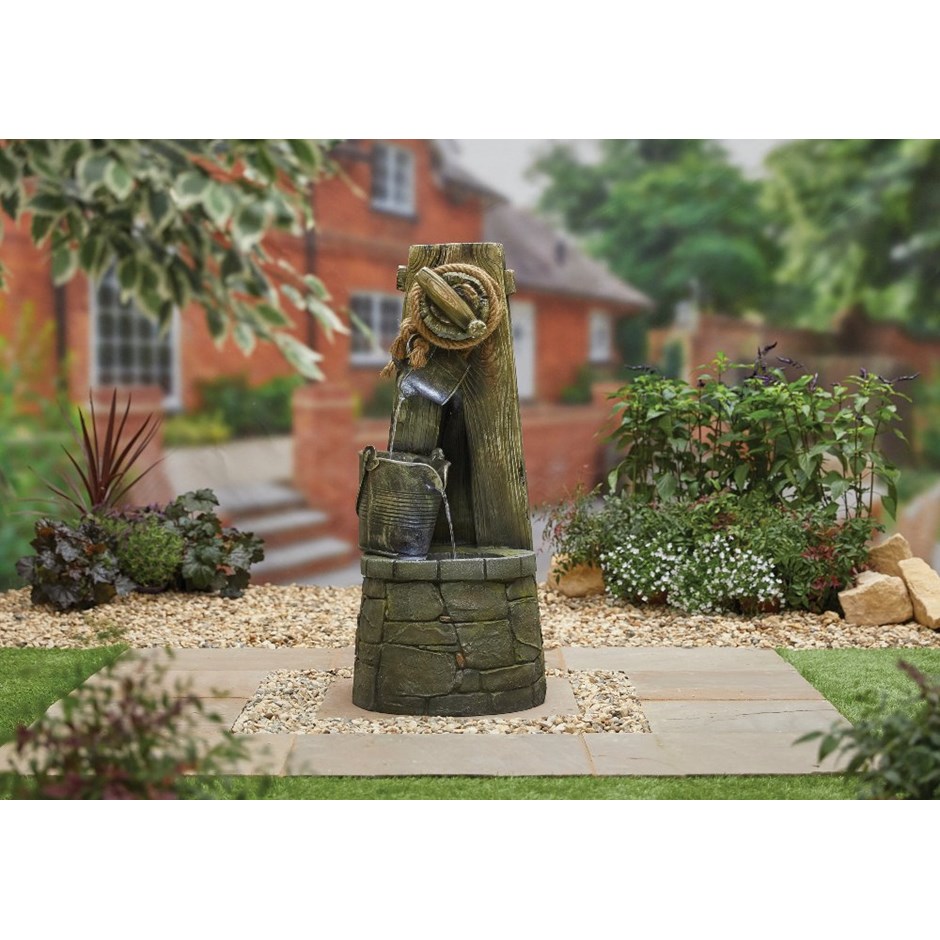 H110cm Enchanted Well Cascading Water Feature with Lights