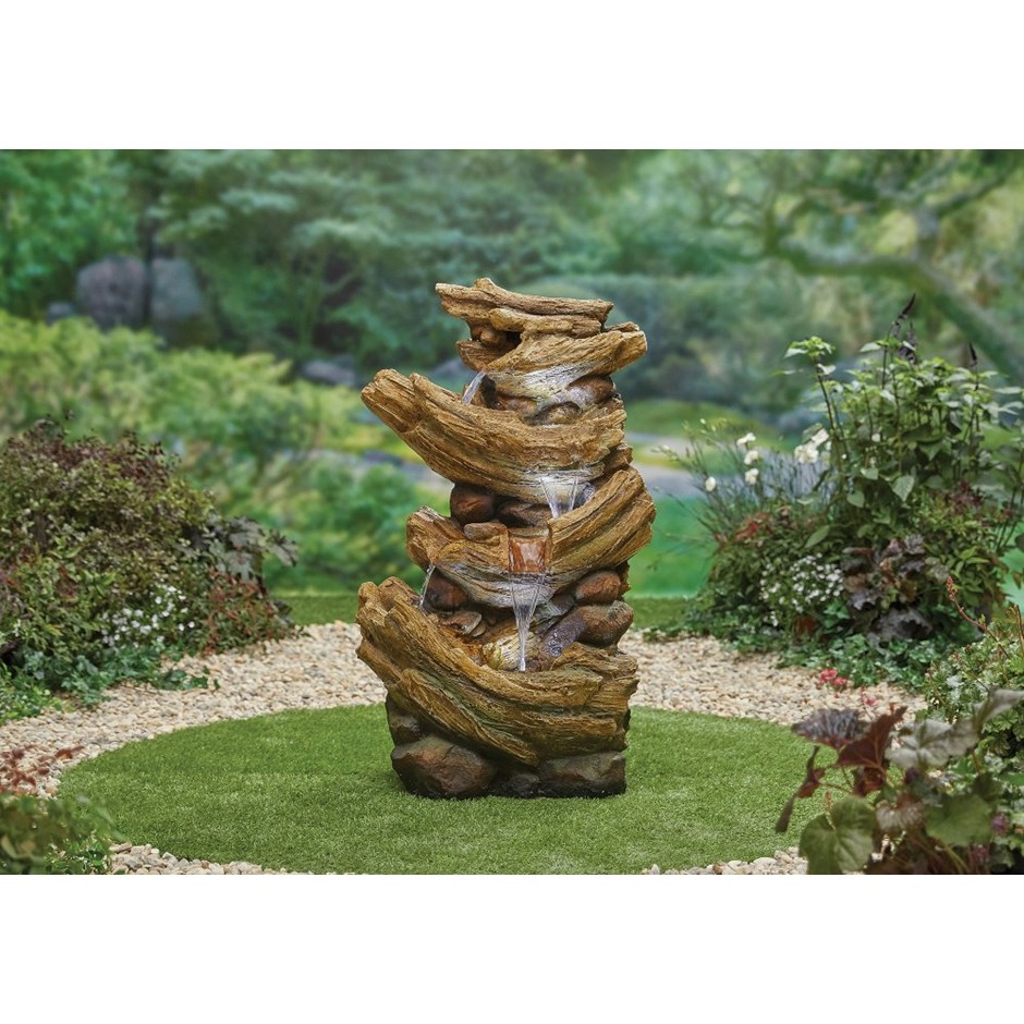 H100cm Nootka Springs Cascading Log Water Feature with Lights