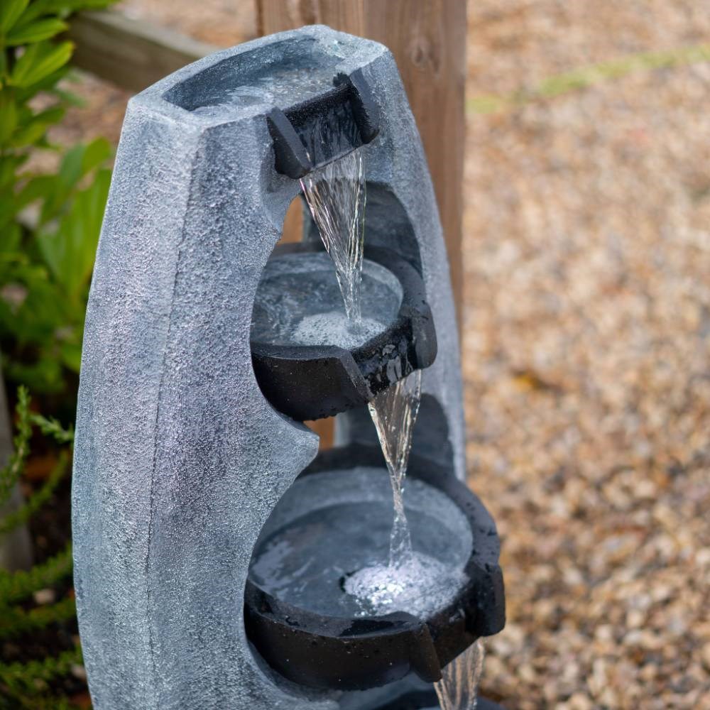102cm 5 Tier Stone Effect Pouring Bowls Cascading Water Feature By Ambienté