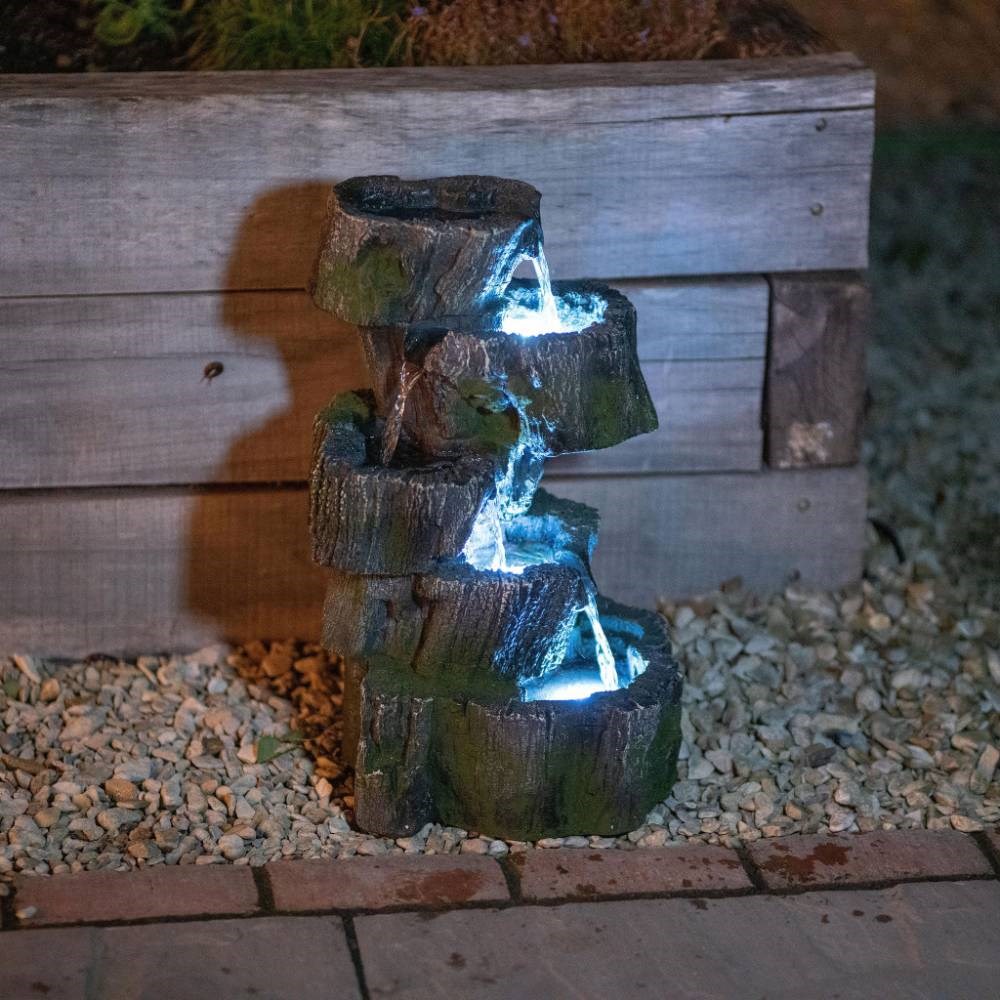 56cm 5 Tier Tree Trunk Falls Cascading Water Feature By Ambienté