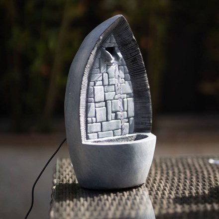 36cm Gothic Arch Tabletop Cascading Water Feature By Ambienté