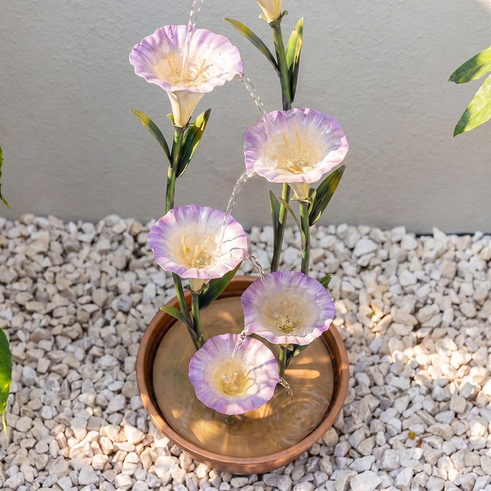Potted Lily Zinc Metal Tiered Cascading Water Feature