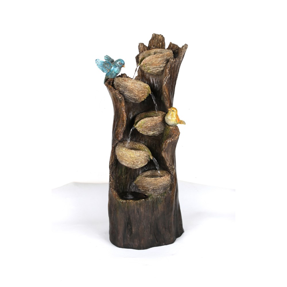 Birds Nest Log Family Tree 5-Tier Cascade Water Feature