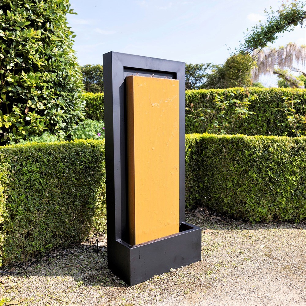 Almeida Zinc Column Water Wall Water Feature With LED Lights