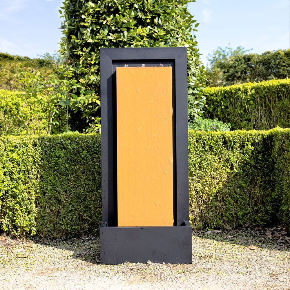Almeida Zinc Column Water Wall Water Feature With LED Lights