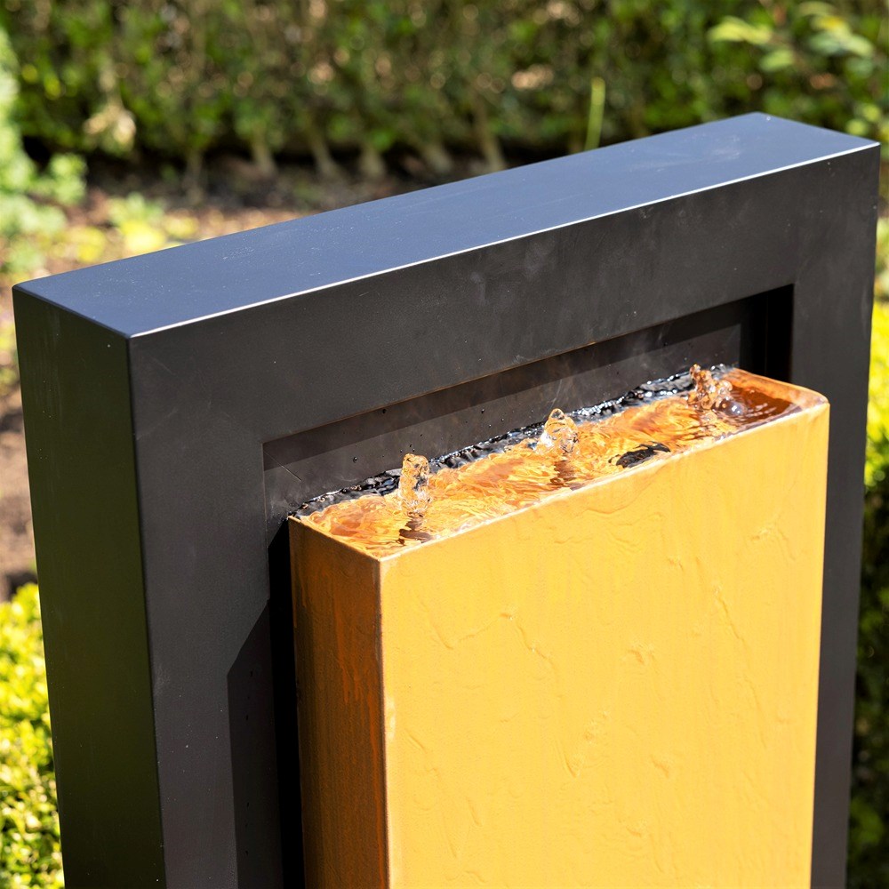 Almeida Zinc Column Water Wall Water Feature With LED Lights