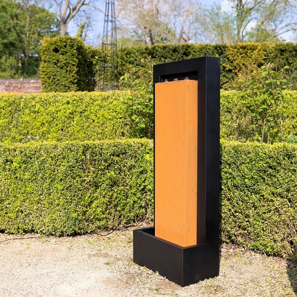 Almeida Zinc Column Water Wall Water Feature With LED Lights