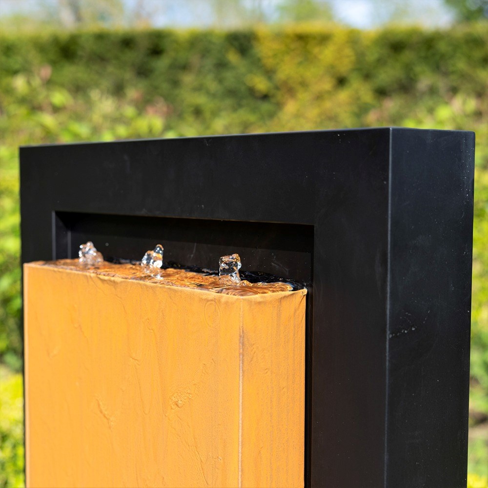 Almeida Zinc Column Water Wall Water Feature With LED Lights