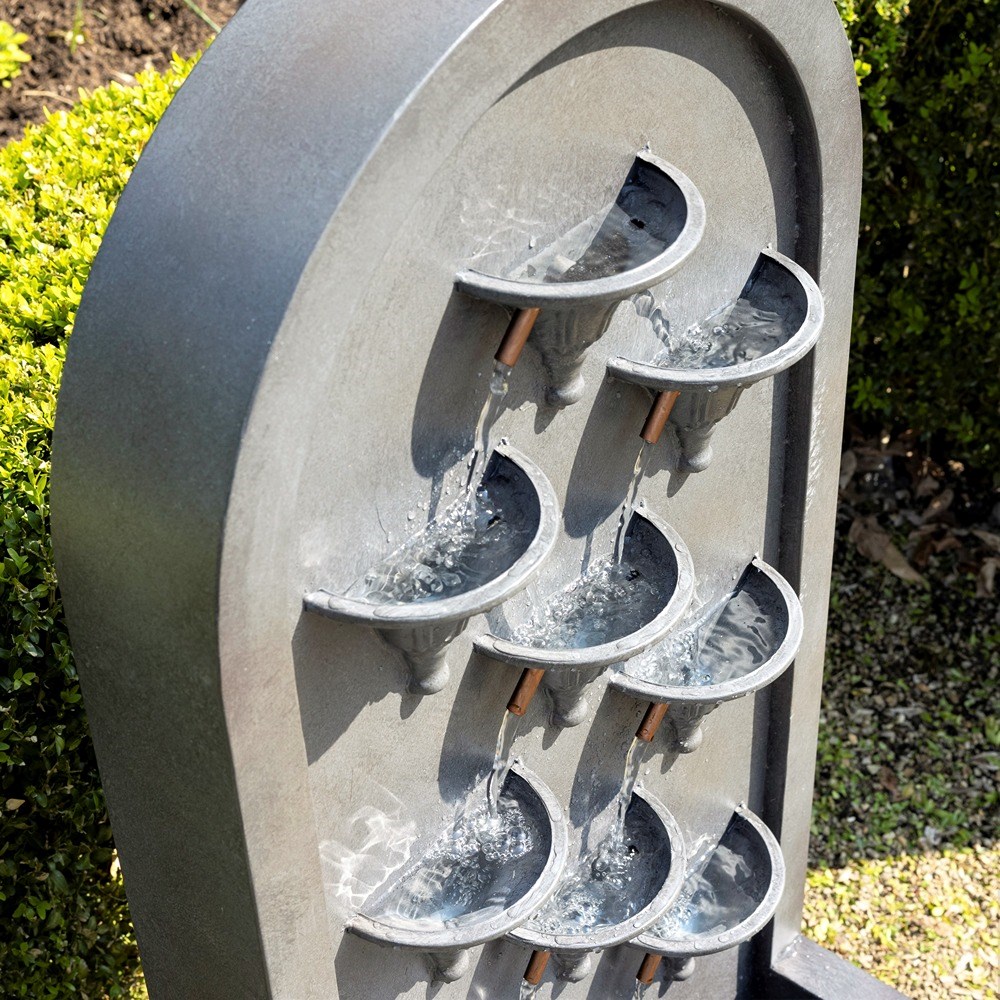 Obidos Zinc Metal 7-Tier Cascading Bowls Water Feature