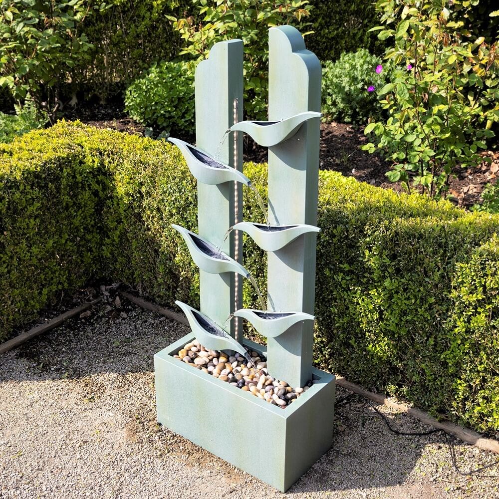 Elvas Zinc 6-Tier Cascading Water Feature With LED Lights