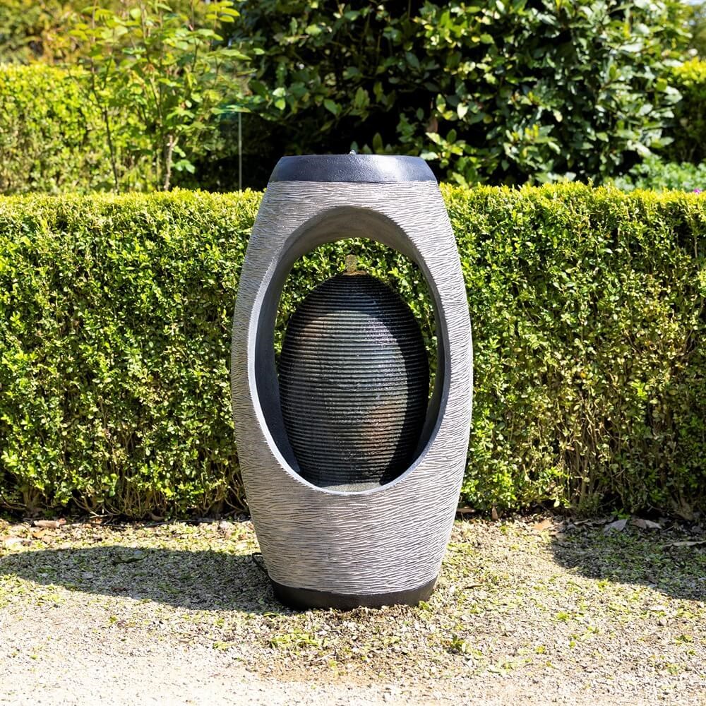 Nazare Oval Keyhole Design Water Feature With LED Lights
