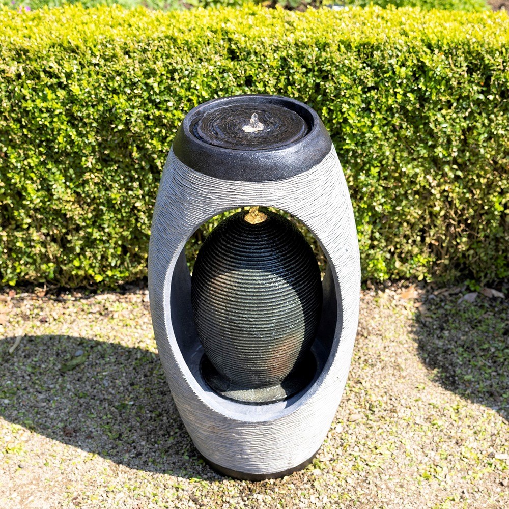 Nazare Oval Keyhole Design Water Feature With LED Lights