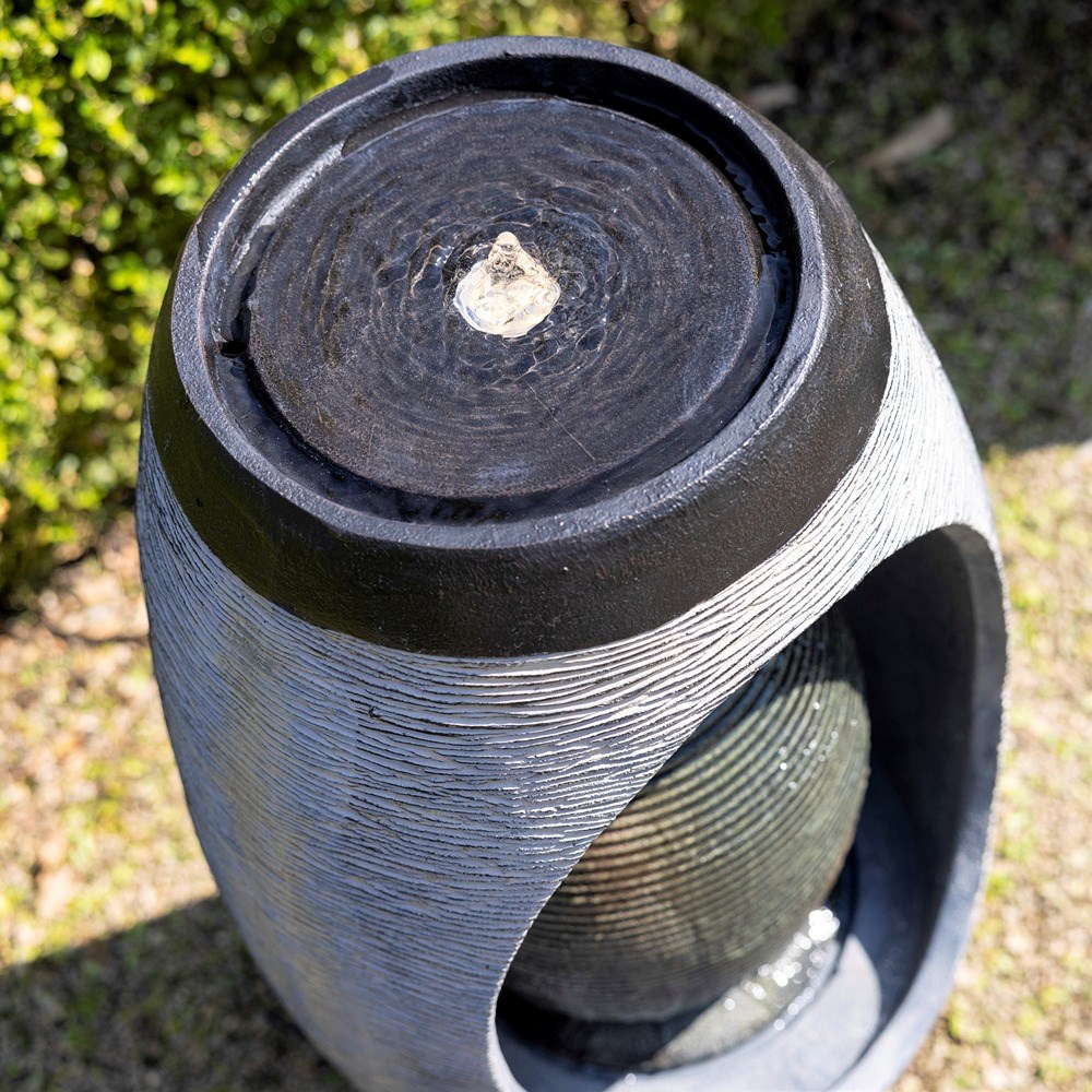 Nazare Oval Keyhole Design Water Feature With LED Lights