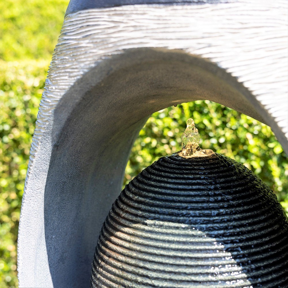 Nazare Oval Keyhole Design Water Feature With LED Lights