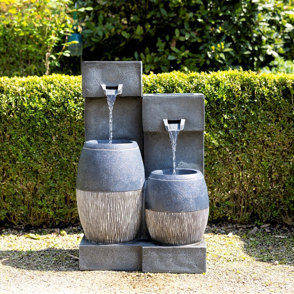 Covo Twin Two-Tone Pouring Bowls Water Feature With LED Lights