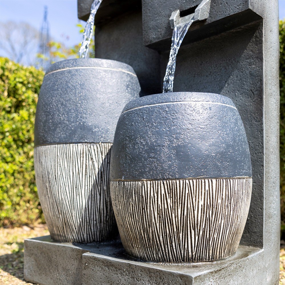Covo Twin Two-Tone Pouring Bowls Water Feature With LED Lights