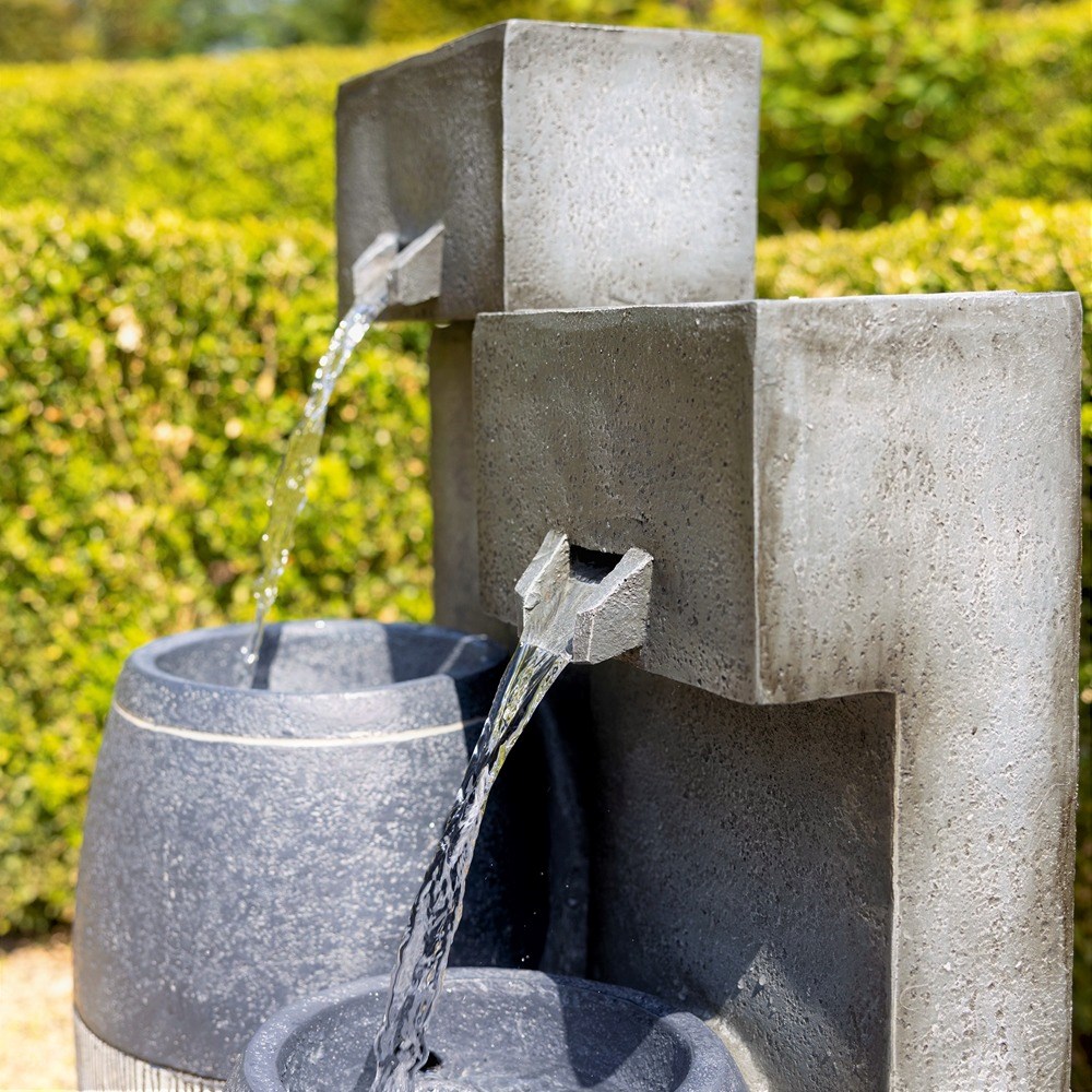 Covo Twin Two-Tone Pouring Bowls Water Feature With LED Lights