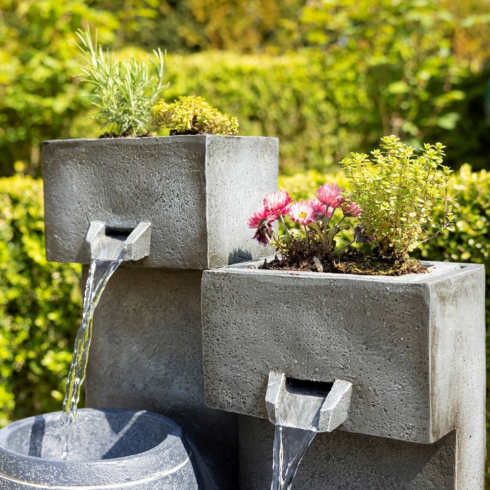 Covo Twin Two-Tone Pouring Bowls Water Feature With LED Lights