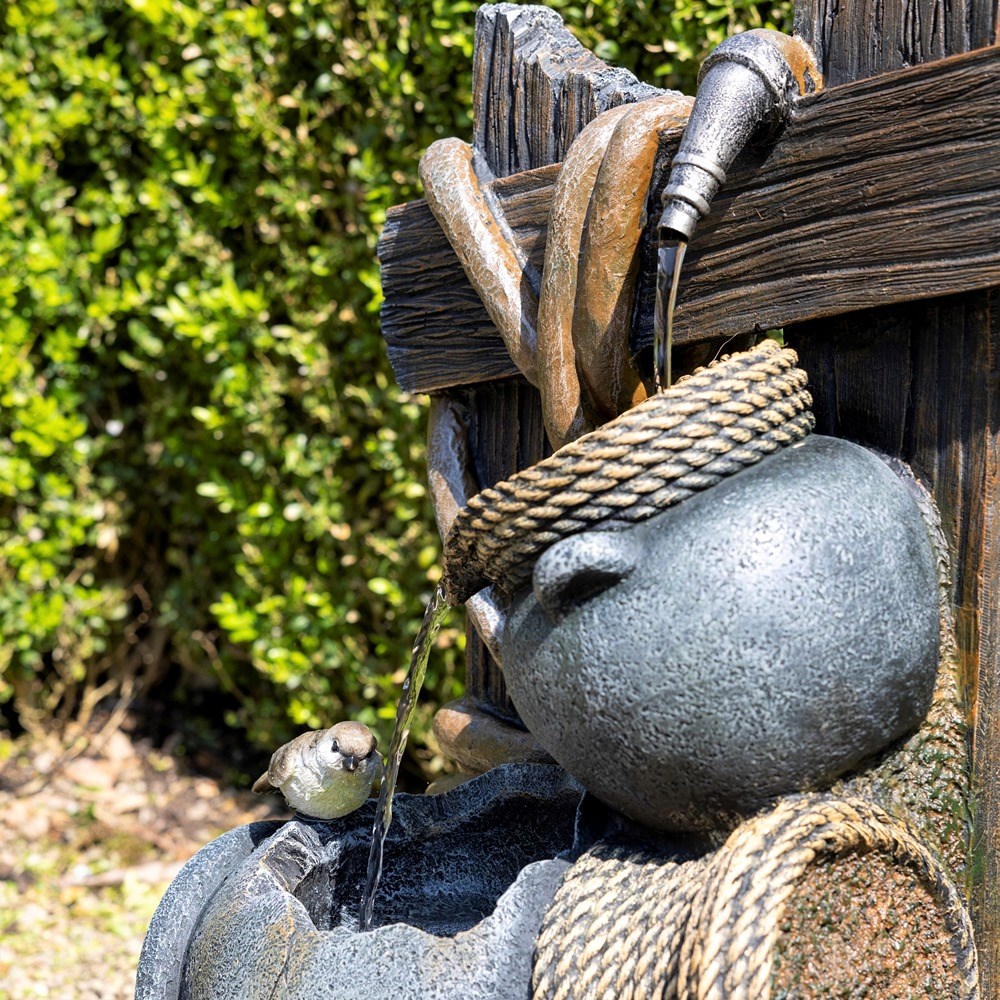Constancia Cascading Bowls & Hose Water Feature With LED Lights