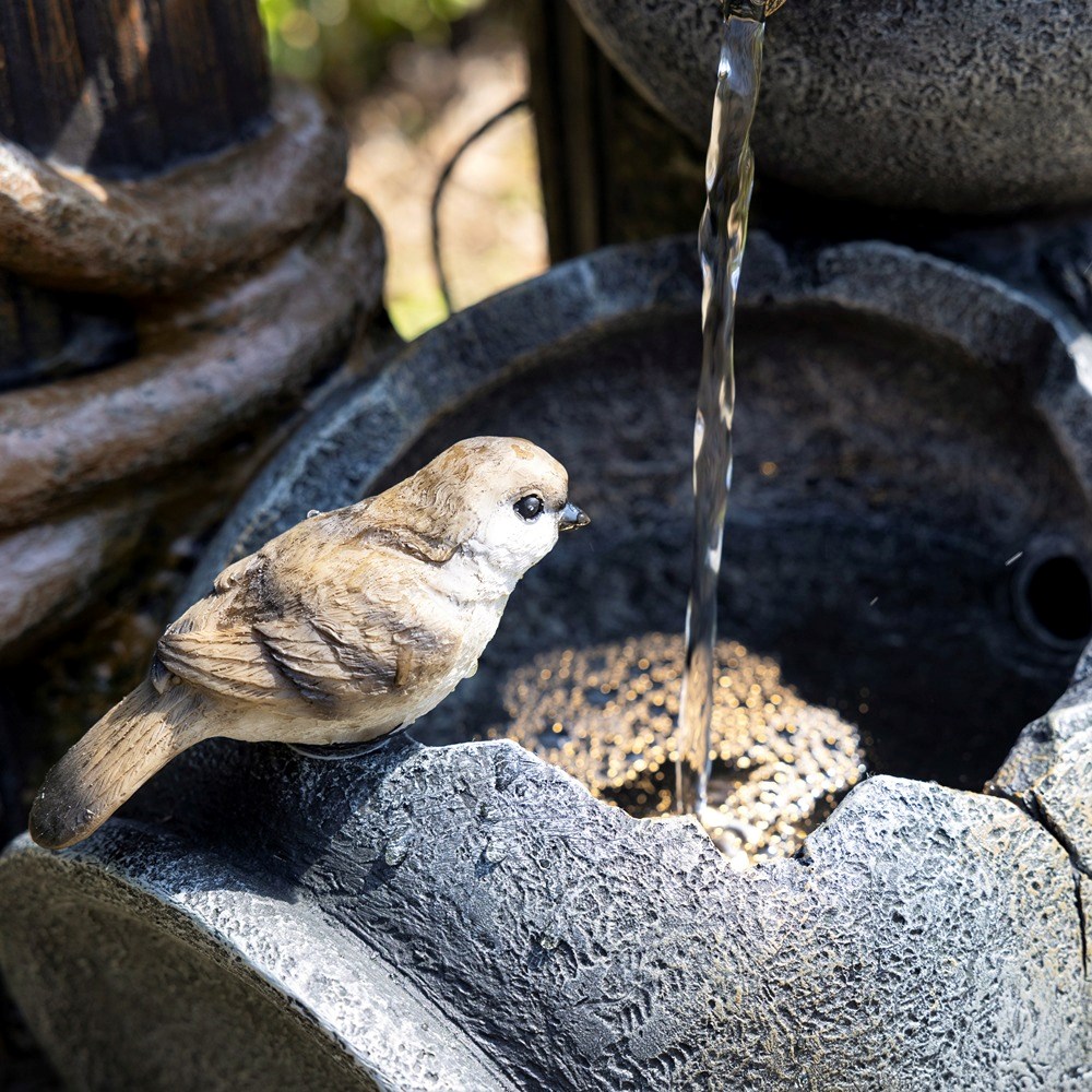 Constancia Cascading Bowls & Hose Water Feature With LED Lights