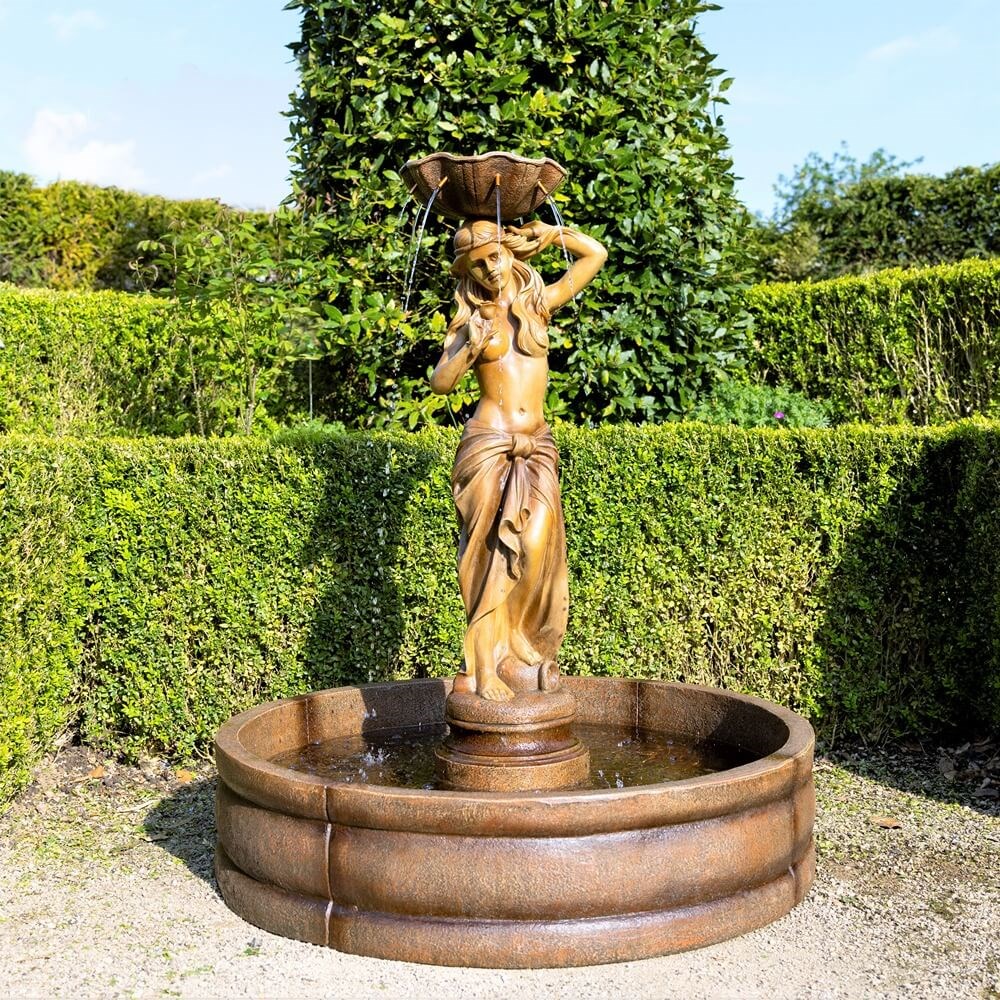 Naiades Bronze Maiden Statue & Surround Water Feature