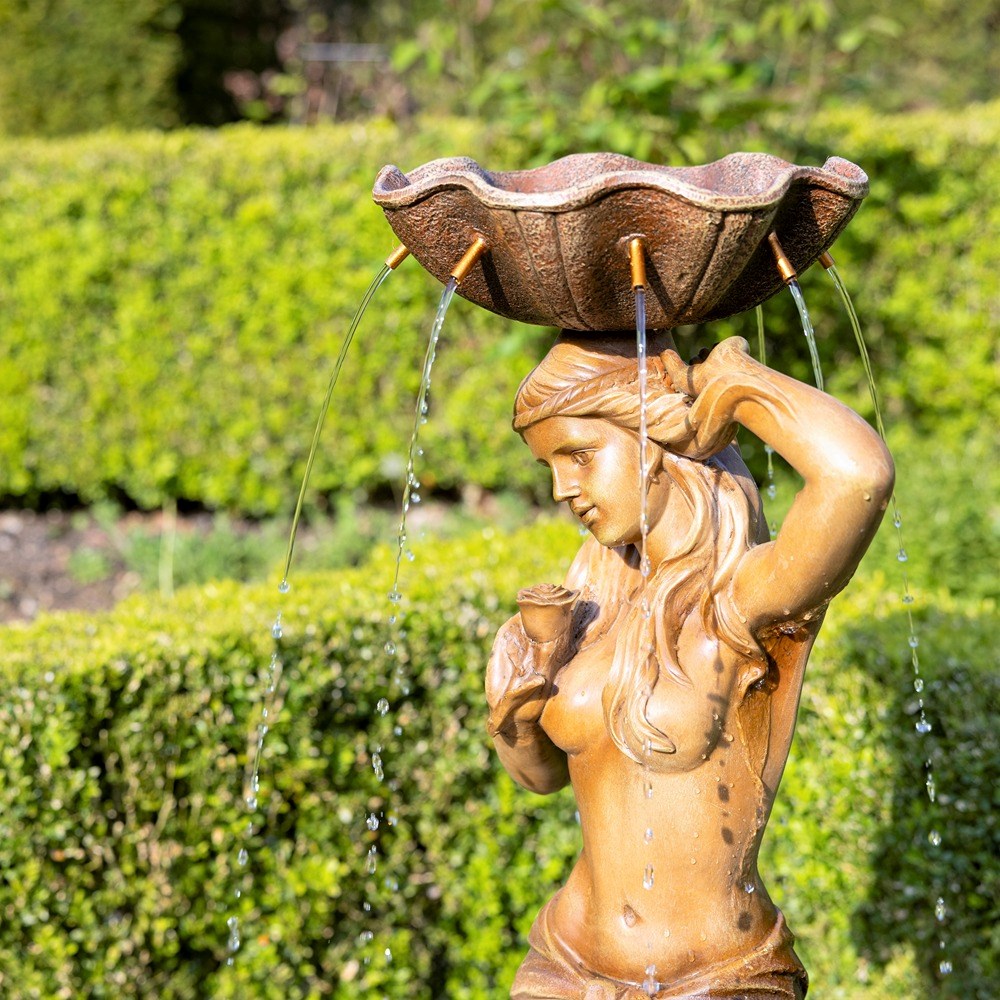 Naiades Bronze Maiden Statue & Surround Water Feature