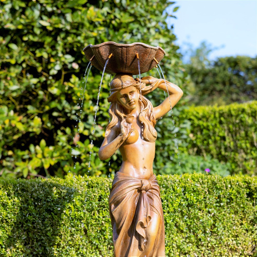 Naiades Bronze Maiden Statue & Surround Water Feature