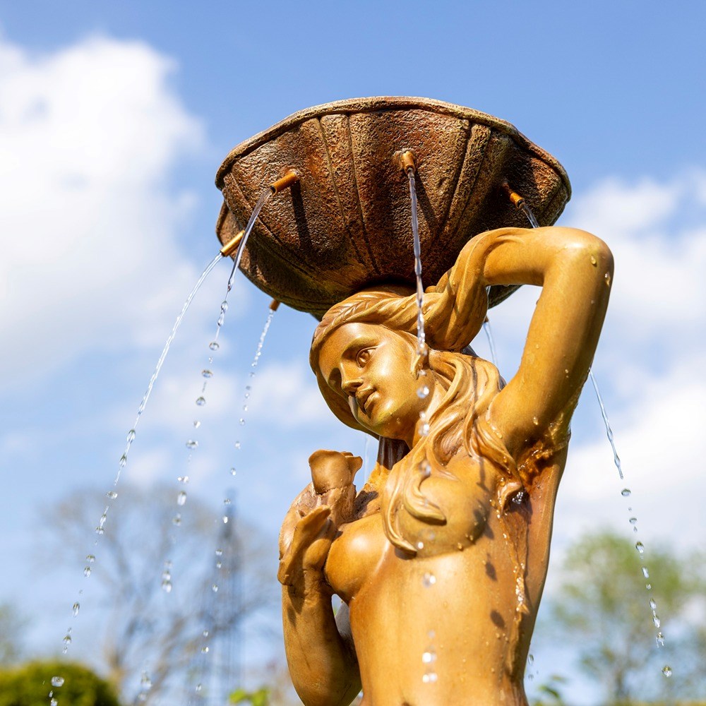 Naiades Bronze Maiden Statue & Surround Water Feature