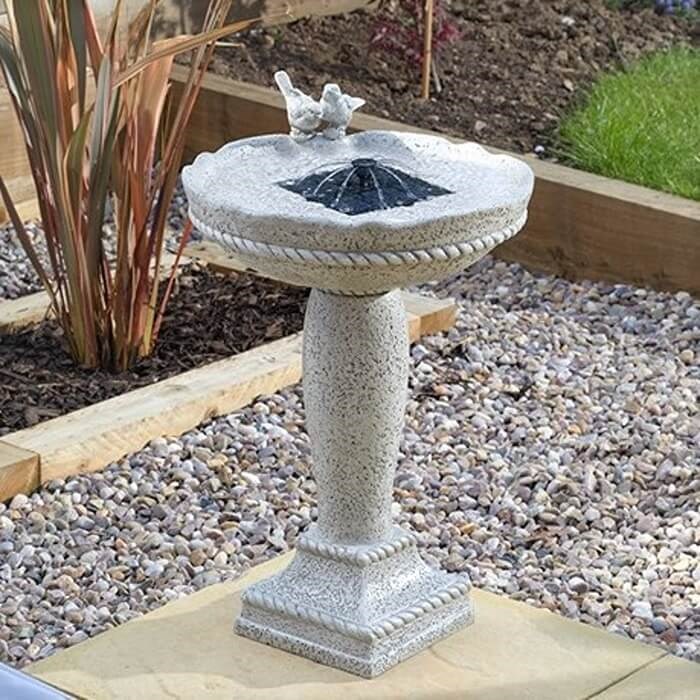 Feathered Friends Solar Powered Fountain Water Feature Hybrid Power