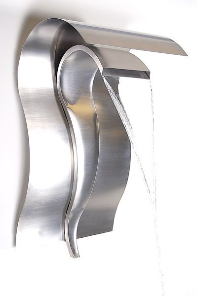 Cascading Swan Stainless Steel Wall Mounted Water Feature