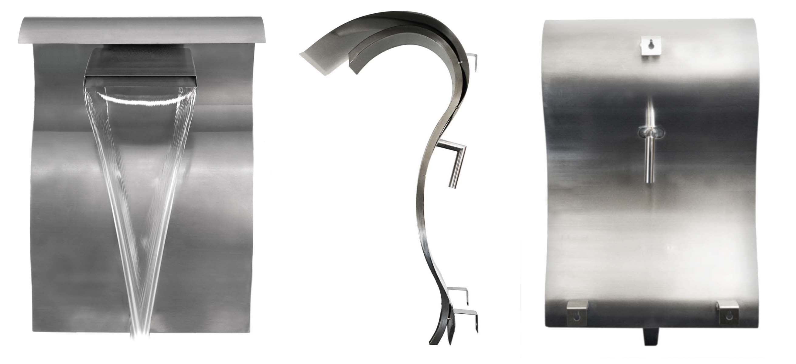 H75cm Cascading Swan Wall Mounted Stainless Steel Water Feature by Ambienté