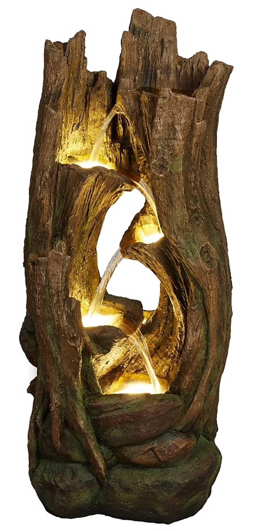 Cannock Tree Trunk Rustic Water Feature With LED Lights