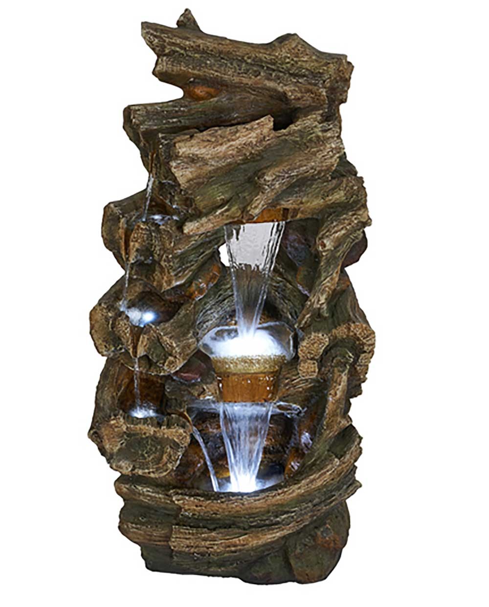 Kingswood Multi Falls Woodland Cascade Water Feature With LED Lights