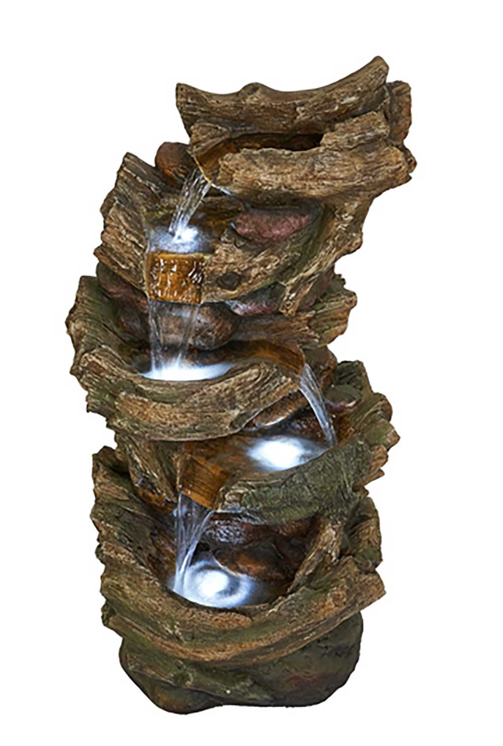 Dewsbury Wooden Falls Water Feature With LED Lights