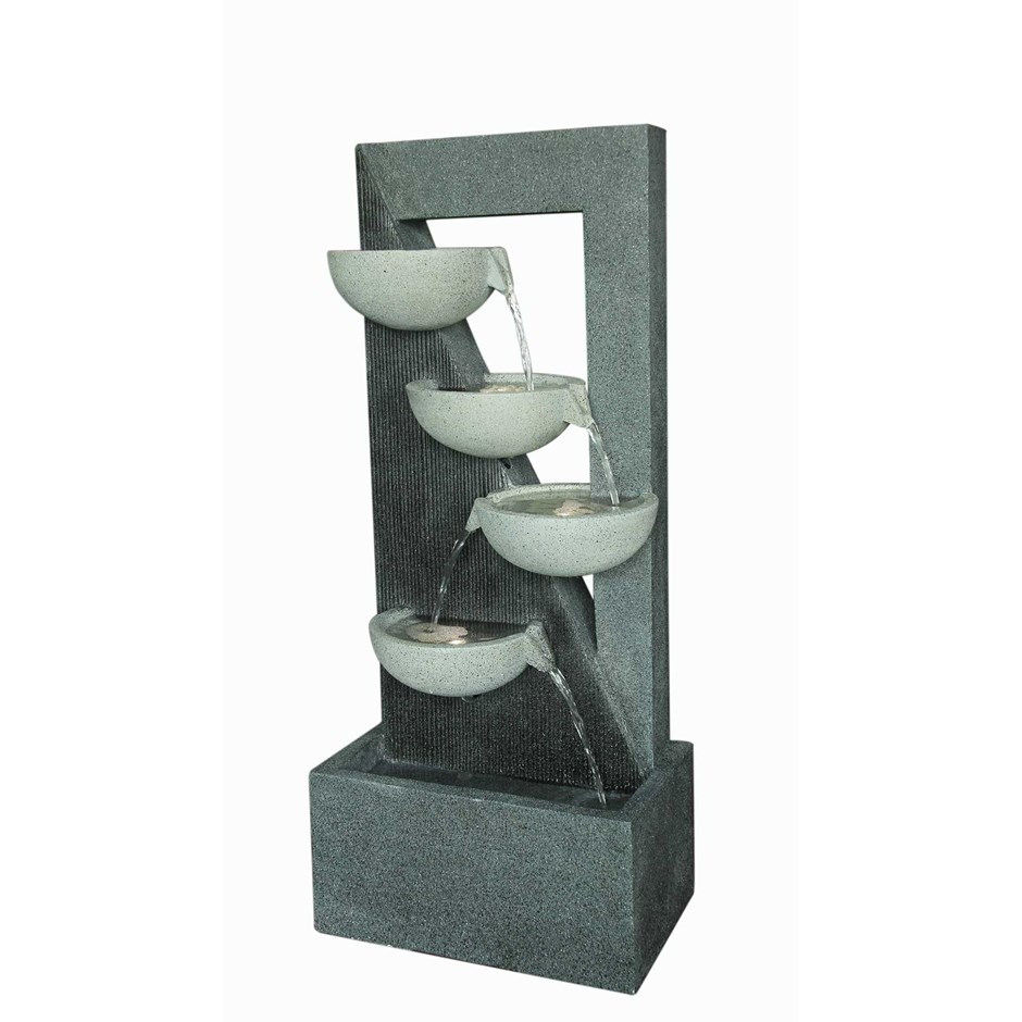 Falmouth Pouring Bowls 4-Tier Contemporary Water Feature With LED Lights
