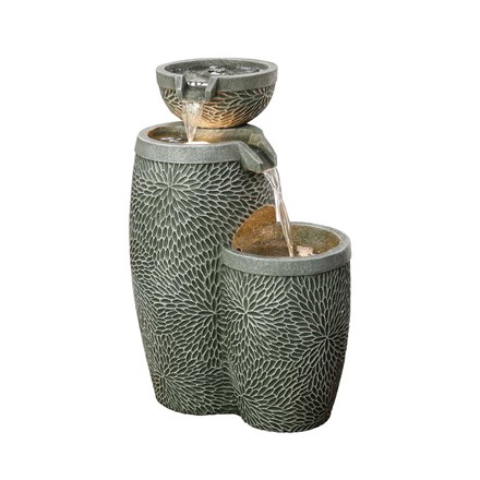 Dartmouth Pouring Bowls Patterned Water Feature With LED Lights