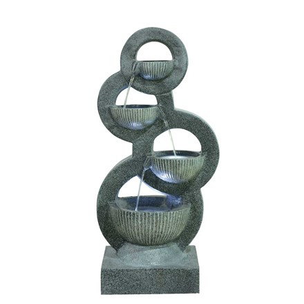 Knowsley 4-Tier Circular Bowls Cascade Water Feature With LED Lights