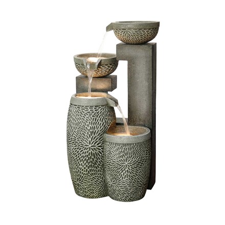 Exmouth Pouring Bowls Patterned Water Feature With LED Lights