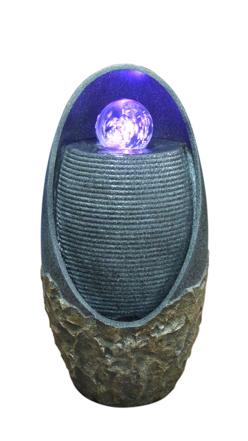 Straiton Spinning Ball Column Water Feature With LED Lights